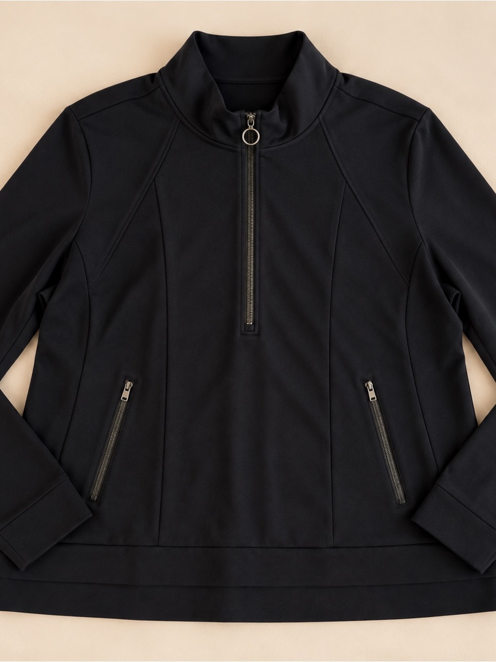Lane Bryant Black Quarter-Zip Performance Pullover